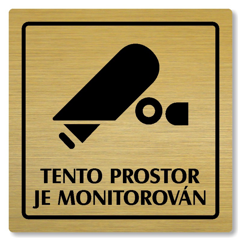 Tento prostor je monitorován, 118x118mm, zlatá, Arizona